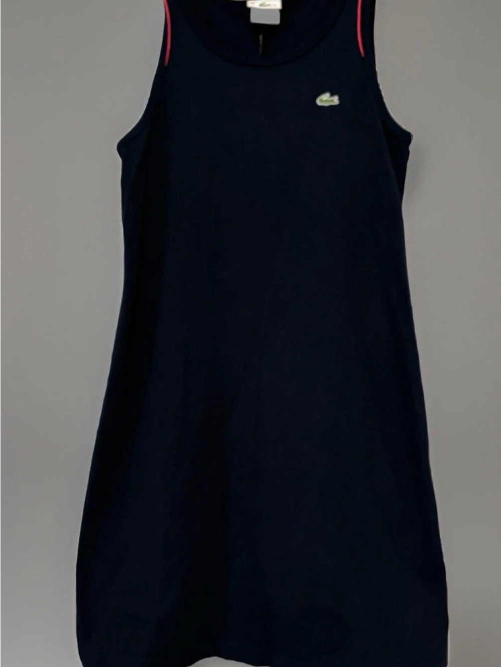 Lacoste Sport Tennis Tank Dress Black Pink/Green Trim France  Sz 38 US 6